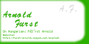 arnold furst business card